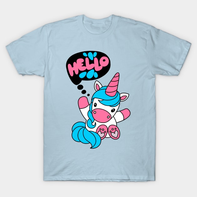 Hello Unicorn T-Shirt by Mashmuh